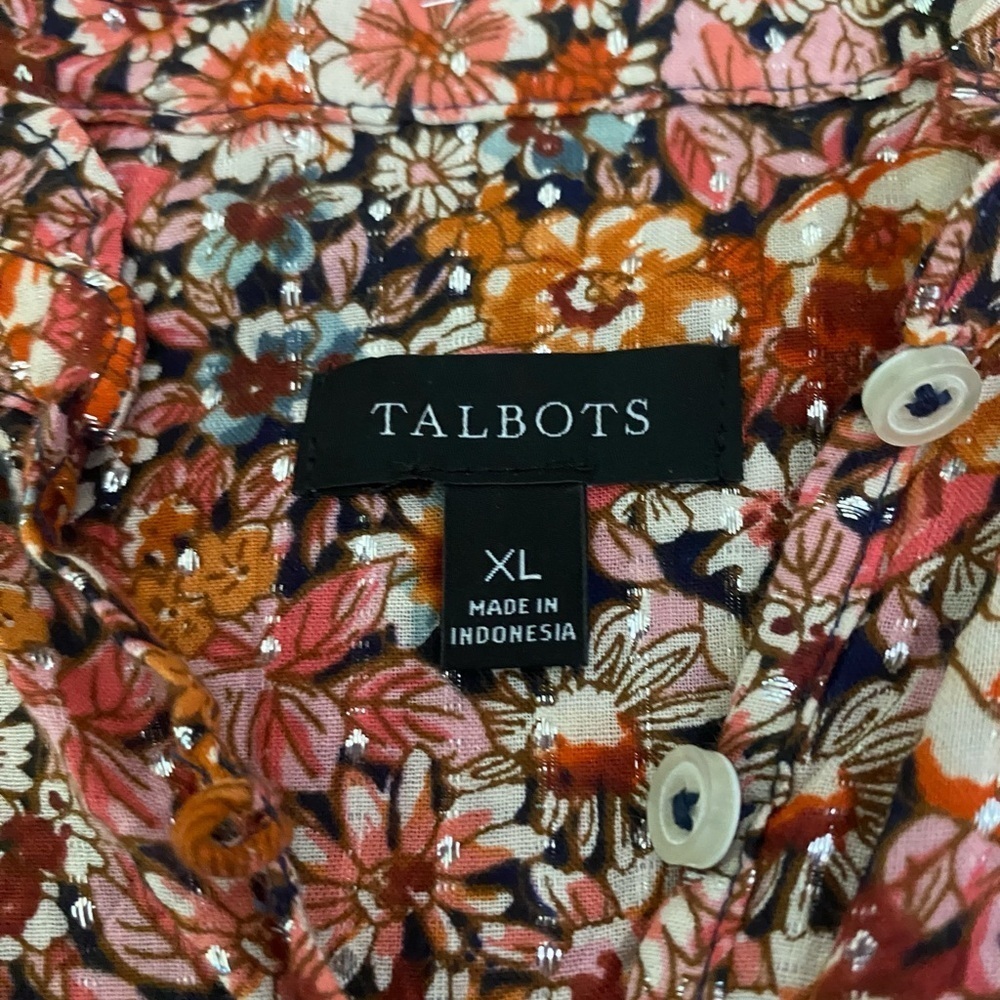 Talbots Multicolor Floral Button-Up Shirt - Picture 3 of 13